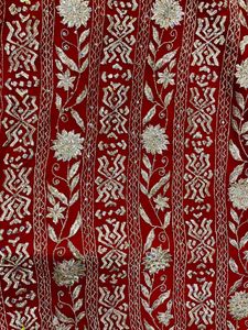 Red N Silver Lehnga Skirt