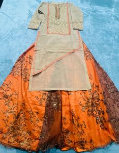 Beautiful Kurti With Printed Plazo