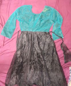 Girls Blue Shimmer Partywear Dress