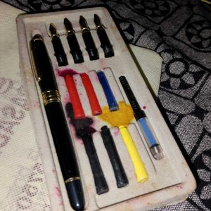 1980-90s Vintage Calligraphy Fountain Pen Set