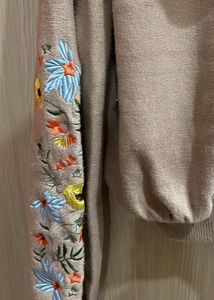 Floral Embroidered Hoodie