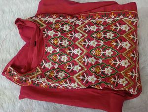 Red Embroidered Dress