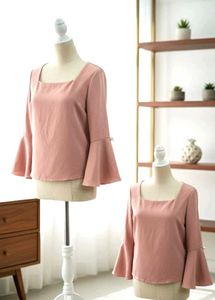 Elegant Pink Bell Sleeve Top