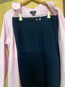 Combo- Pink Oversized Shirt &amp; Navy Blue Trouser