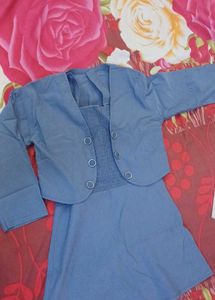 Blue Dress / top & Shrug Set