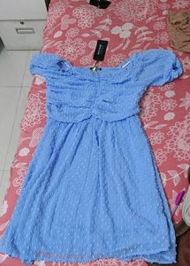 Tokyo Talkies Blue Mini Fit And Flare Dress