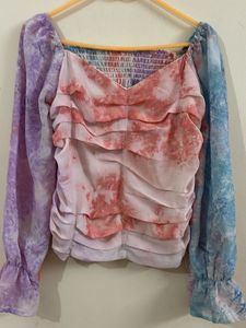 Tie-Dye Long Sleeve Top