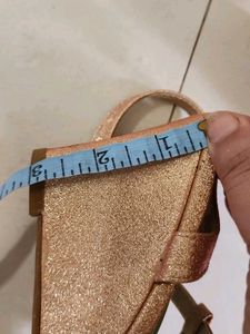 Rose Gold Sequin Flower Heels With Insole