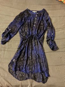 Printed Blue Mini Dress