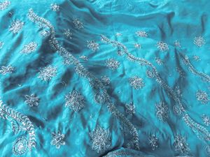 Green Heavy Beautiful Bead Work Woman Saree