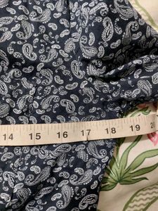 Navy Cotton Paisley Shirt From MANGO