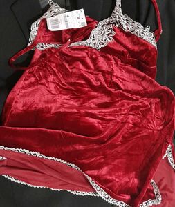 Red Velvet Lace Lingerie