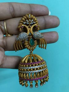 Peacock Jhumka Earrings
