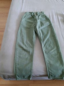 Green Elastic Waist Jeans