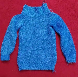 Blue Fuzzy Knit Sweater