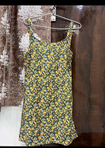 Yellow Floral Middi Dress
