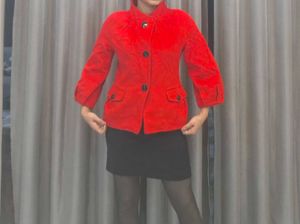 Red short coat