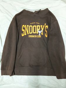 H&M Oversized Brown Hoodie Snoopy