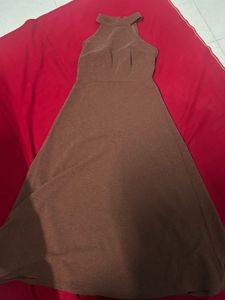 Shimmery Elegant Brown Party Dress