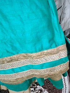 Beautiful Peacock Green Ethnic Dress With Dupatta