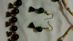 Green Beaded Necklace Set
