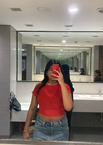 Red Mesh Top