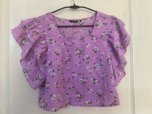 Floral Ruffle Sleeve Top