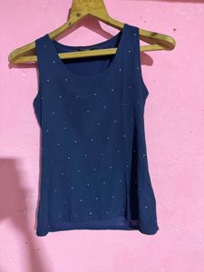 Navy Sleeveless Top