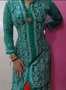 Elegant Embroidered Chikankari Kurta Without Inner