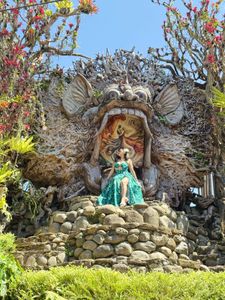 Green Floral Maxi swim monikini with skirt