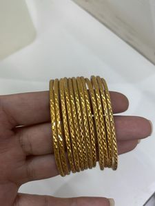 Golden Bangles Set Of 12