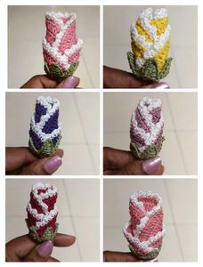 Crochet Rose Keychain