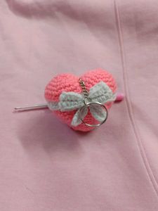 Velentine Special Heart Keychain, Crochet Keychain