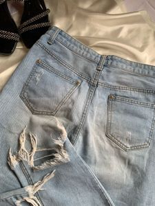 Capri Torn Denim Jean