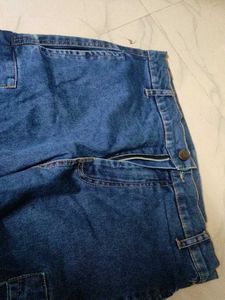 Blue Denim Cargo Jeans