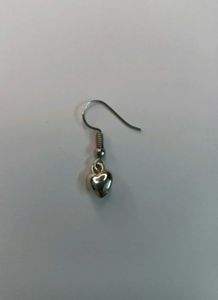 Cute Handmade Silver Coloured Mini Heart Earrings