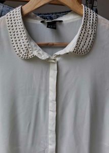 H&amp;M Embellished Collar Blouse