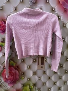 Cute Pink Knit Crop Top