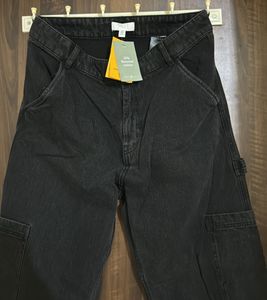 H&amp;M Charcoal Cargo Trousers