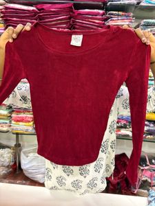Burgundy Long Sleeve Top