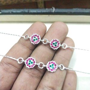 Pure Silver CZ Snack Chain ⛓️ Anklets पायल