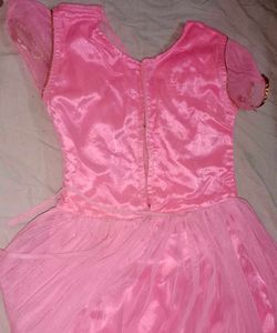 Pink Party Dress with Floral Details