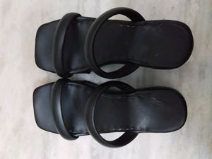 Black Square Toe Sandals