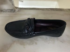 Black Leather Loafers Only One Time Use