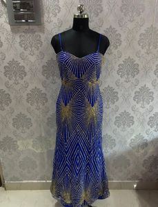 Blue & Gold Ethnic Gown💎🎀🦋