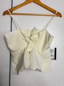 Cute White Tie-Front Top