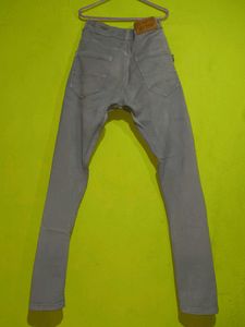 Ash Gray Casual Skinny Jeans For Men