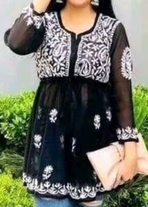 Black Embroidered Top