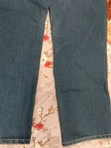 Blue Denim Straight Leg Jeans