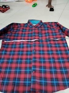 Red Blue Checked Shirt...